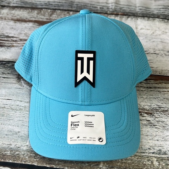 Nike Tiger Woods Unisex Turquoise Legacy91 Golf Hat with Logo Size S/M - Picture 1 of 11